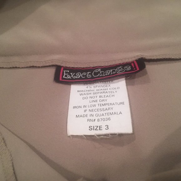 Tan Mini Skirt with Zipper and Button Accents (Size 3) - Picture 3 of 4